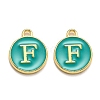 Golden Plated Alloy Enamel Charms ENAM-Q437-15F-1