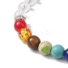 5Pcs 5 Styles Raw Rough Mixed Gemstone Charm Bracelets BJEW-JB10298-5