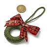 3Pcs 3 Colors Handmade Cotton Christmas Wreath Pendant Decoration HJEW-JM02702-3