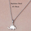 Non-Tarnish 201 Stainless Steel Dinosaur Pendant Necklace NJEW-OY001-25-3