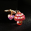 Diamond-Studded Moonstone Small Mushroom Car Zinc Alloy Keychain Metal Cute Female Bag Pendant Keychain Ring Creative Small Gift PW-WGC838E-04-1