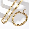 304 Stainless Steel Oval Link Chain Necklaces Bracelets Sets SJEW-D091-08G-1