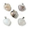 Natural White Cherry Blossom Agate Pendants G-F820-10A-17-1