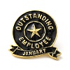 Golden Tone Alloy Outstanding Employee of The Month Enamel Pins JEWB-K021-07G-01-1