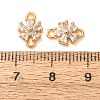 Brass Pave Clear Cubic Zirconia Connector Charms CU-CBAEC99-15G-3