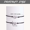 2Pc 2 Style 430 Stainless Steel Knot Heart Link Bracelets Set JB718A-3