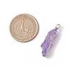 Electroplated Natural Quartz Crystal Pendants PALLOY-JF03363-3