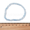 4mm Round Natural Aquamarine Beads Bracelet for Men KG3069-23-3