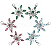 6Pcs 3 Style Brass Cubic Zirconia Pendants ZIRC-SZ0001-80P-1