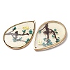 Brass & Transparent Epoxy Resin & Dried Flower Pendants RESI-G133-03G-01-2