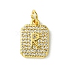 Rack Plating Brass Micro Pave Clear Cubic Zirconia Charms KK-G501-01R-G-1