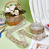 10 Yards Organza Embroidery Flower Ribbons with Paillettes SRIB-WH0011-202B-4