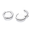 Brass Micro Pave Cubic Zirconia Huggie Hoop Earring Findings X-KK-T063-013P-NF-4