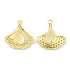 Rack Plating Brass Pave Cubic Zirconia with Cat Eye Pendants KK-G464-13G-1