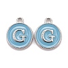 Platinum Plated Alloy Enamel Charms ENAM-S118-04G-P-1