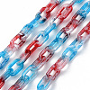 Two Tone Spray Painted Handmade Transparent Acrylic Cable Chains TACR-T022-01W-1