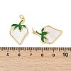 Brass Pave Natural White Shell Pendants KK-U058-06G-3