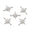 Brass Micro Pave Clear Cubic Zirconia Connector Charms KK-E068-VB379-2