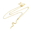 Brass Snake Pendant Cable Chain Necklaces for Women NJEW-S438-01B-G-4