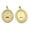 Brass with Cubic Zirconia Pendants KK-K341-34G-2