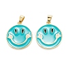 Brass Enamel Pendants KK-M220-02G-2