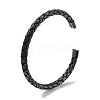 316 Surgical Stainless Steel Braided Open Cuff Bangles for Women BJEW-P319-02AS-1