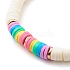 Synthetic Hematite & Polymer Clay Heishi Beads Stretch Bracelets Set BJEW-JB07429-01-5