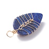 Natural Lapis lazuli Pendants PALLOY-JF01291-02-4