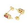 Brass Micro Pave Cubic Zirconia Earring Findings KK-D226-10G-02-3