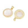 Rack Plating Brass Micro Pave Clear Cubic Zirconia Flat Round Pendants KK-U025-10G-05-5