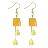 Plastic 3D Flower Long Dangle Earrings EJEW-JE04936-02-1