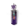 Chakra Themed Natural Amethyst Big Pendants G-L524-12P-04-2