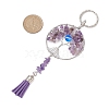 Tree of Life Alloy Natural Amethyst & Synthetic Moonstone Keychain KEYC-JKC00987-03-3