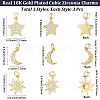 9Pcs 3 Styles Brass Micro Pave Cubic Zirconia Pendants ZIRC-BBC0003-75-2