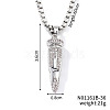 Fashionable Hip-hop Style Brass Full Crystal Rhinestone Bullet Shaped Pendant Box Chain Necklaces for Men CU1722-2-2