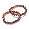 Natural Carnelian Stretch Beaded Bracelets G-A185-01K-2