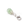 Wire Wrapped Glass Teardrop Pendant Decorations HJEW-JM02972-02-5