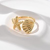 Brass Cuff Rings RJEW-U041-25G-2