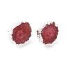 Natural Dyed Quartz Stud Earrings EJEW-P166-C05-2