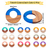 18Pcs 9 Colors Resin & Walnut Wood Pendants RESI-BT0001-07-3