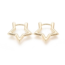 Brass Huggie Hoop Earrings EJEW-F245-03G