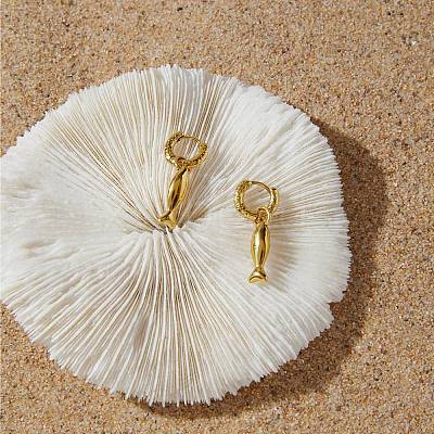 304 Stainless Steel Hoop Dangle Earrings for Women SA-CBA210F-01G-1