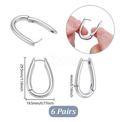 6 Pairs Alloy Hoop Earrings EJEW-UN0003-22P-1