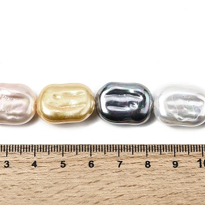 Electroplated Glass Shell Pearl Beads Strands BSHE-B009-F01-01-1
