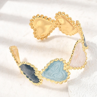 304 Stainless Steel Enamel Open Cuff Bangles SA-CBA4992-04-1