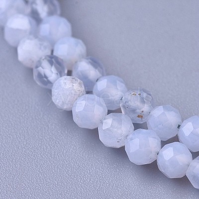 Natural Blue Lace Agate Beaded Necklaces NJEW-K114-B-A08-1