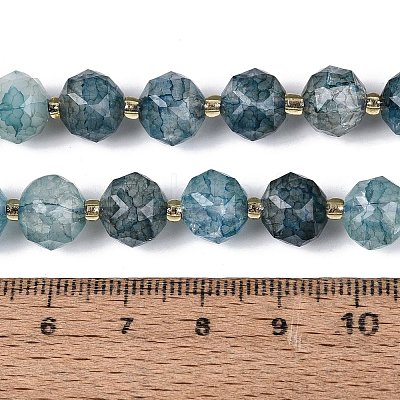 Ombre Effect Dyed Transparent Crackle Glass Beads Strands GLAA-Q111-10MM-01-1