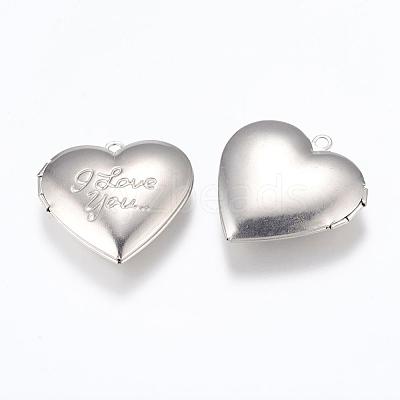 Tarnish Resistant 316 Stainless Steel Locket Pendants STAS-G146-17P-1