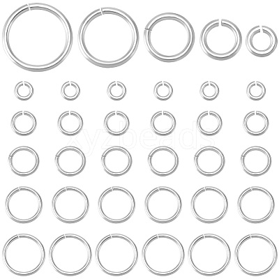 50Pcs 5 Styles 925 Sterling Silver Open Jump Rings STER-BBC0006-19-1