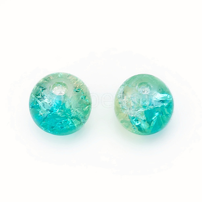 Round Two Tone Crackle Glass Beads X-CCG-Q002-6mm-M-1